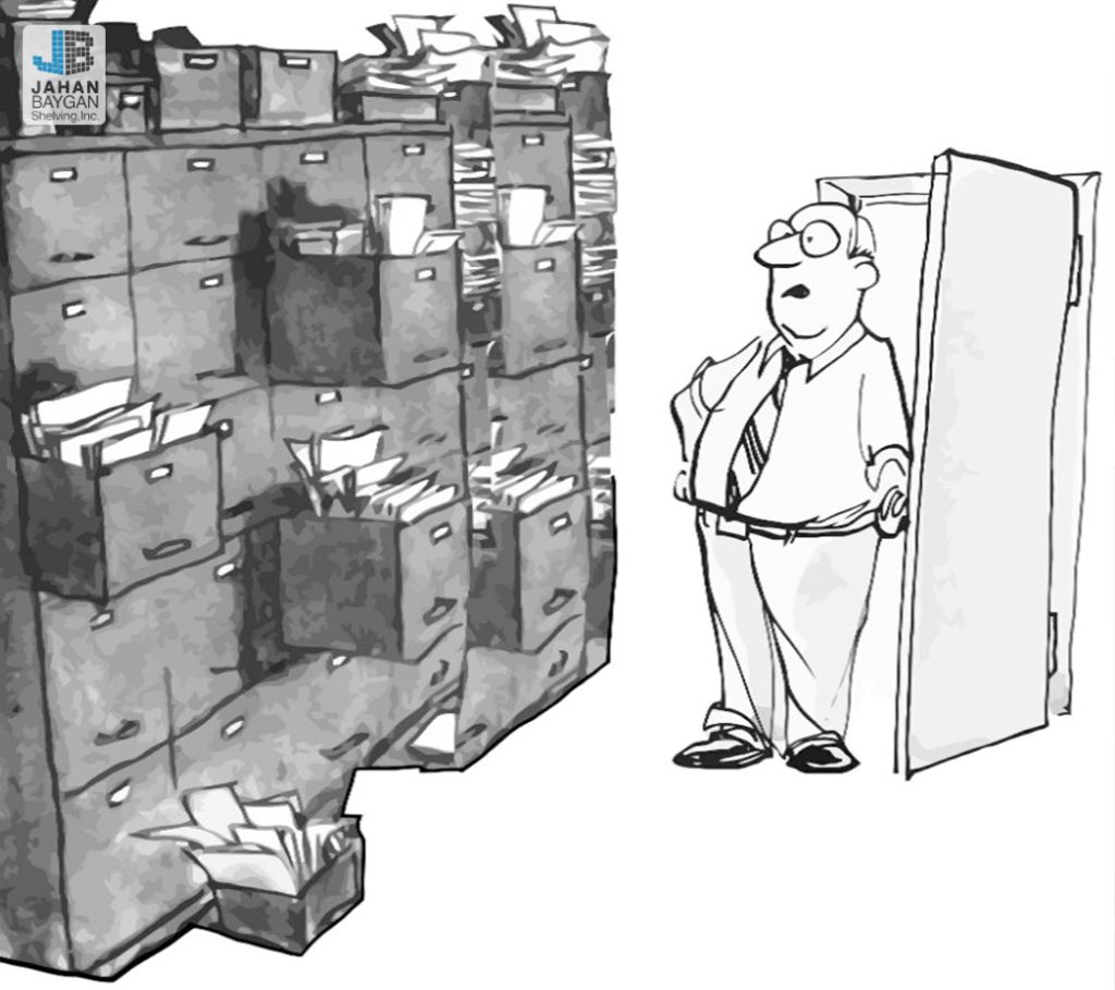 آشفتگی و بی نظمی سازمان درصورت نبود قفسه بایگانی ریلی